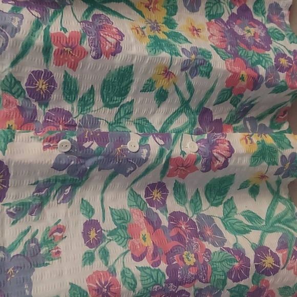 BLAIR Vintage Floral Short Sleeve Button Down Collared Boxy Style Top - Picture 4 of 9